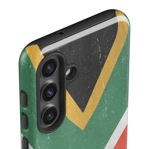 South Africa Flag Distressed Galaxy S25 Impact Case